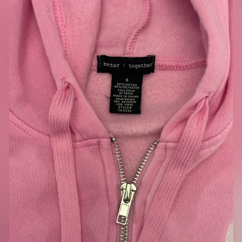Better Together Pink Sweatshirt Hoodie With Embroidered Ghost - Picture 10 of 12